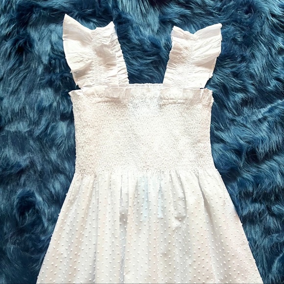 New! HILL HOUSE HOME Ellie Nap Midi Smocked Dress in White Swiss Dot - Picture 8 of 12